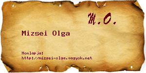 Mizsei Olga névjegykártya