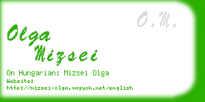 olga mizsei business card